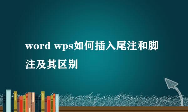 word wps如何插入尾注和脚注及其区别