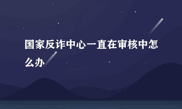 国家反诈中心一直在审核中怎么办