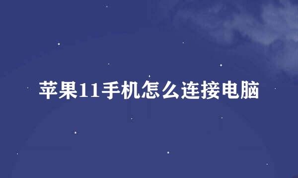 苹果11手机怎么连接电脑