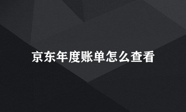 京东年度账单怎么查看