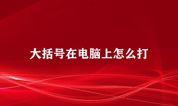 大括号在电脑上怎么打