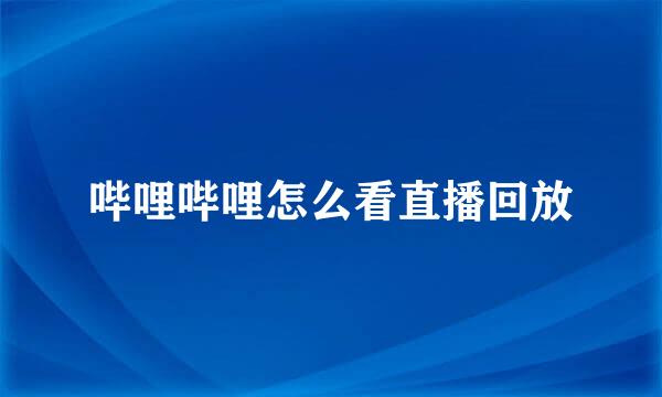 哔哩哔哩怎么看直播回放