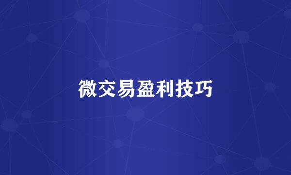 微交易盈利技巧