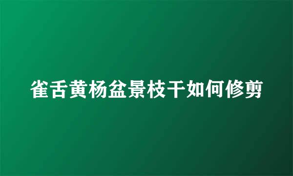 雀舌黄杨盆景枝干如何修剪