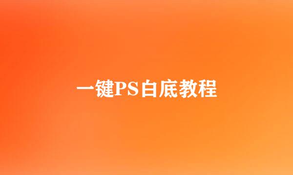 一键PS白底教程