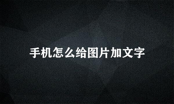 手机怎么给图片加文字