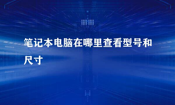 笔记本电脑在哪里查看型号和尺寸