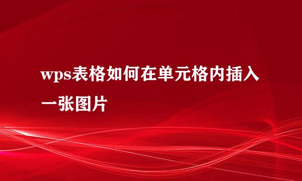 wps表格如何在单元格内插入一张图片