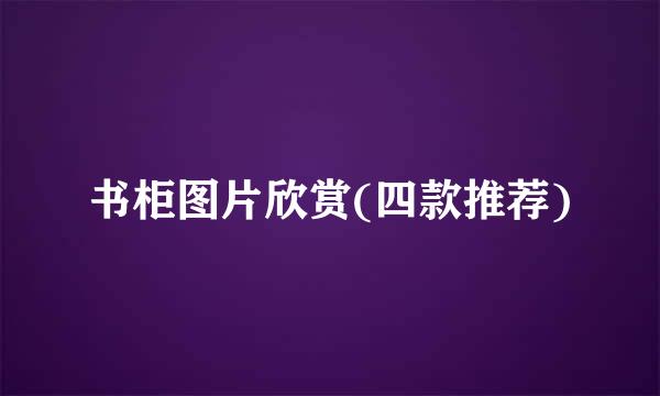 书柜图片欣赏(四款推荐)