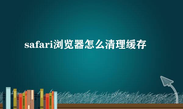 safari浏览器怎么清理缓存