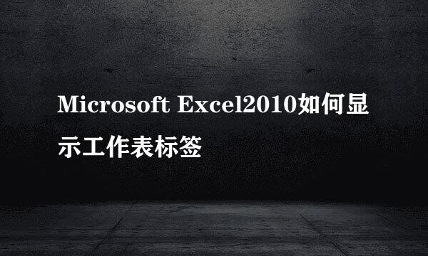 Microsoft Excel2010如何显示工作表标签