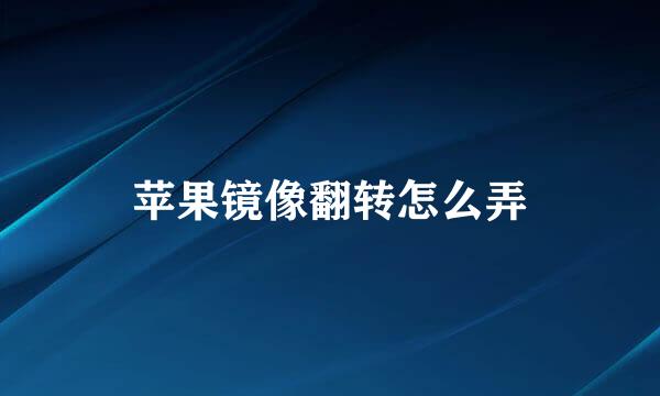 苹果镜像翻转怎么弄