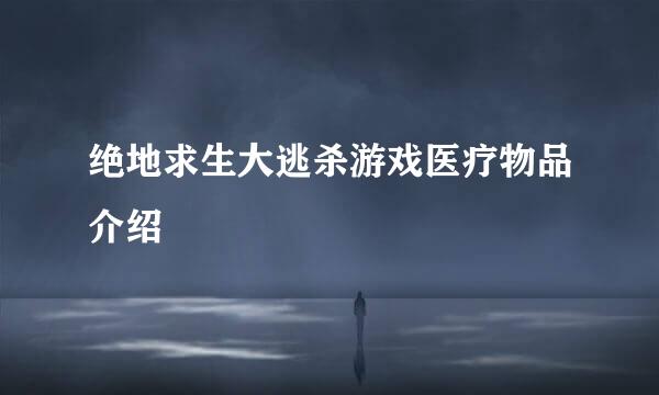 绝地求生大逃杀游戏医疗物品介绍