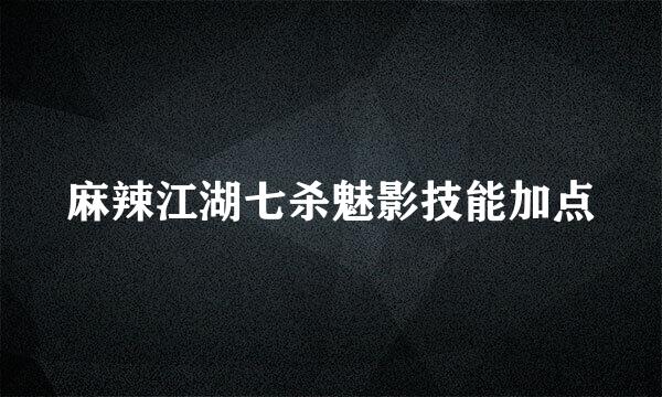 麻辣江湖七杀魅影技能加点