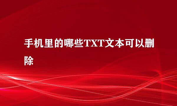 手机里的哪些TXT文本可以删除