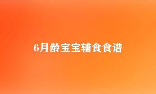 6月龄宝宝辅食食谱