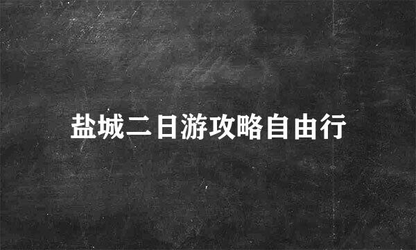 盐城二日游攻略自由行