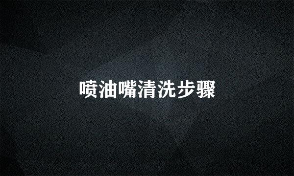 喷油嘴清洗步骤