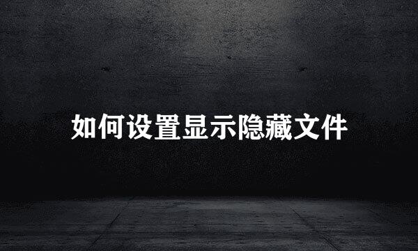 如何设置显示隐藏文件