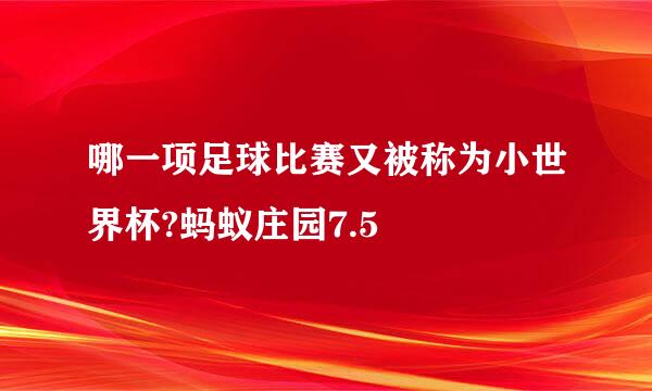 哪一项足球比赛又被称为小世界杯?蚂蚁庄园7.5
