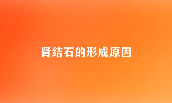 肾结石的形成原因