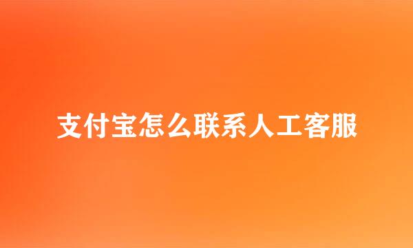 支付宝怎么联系人工客服