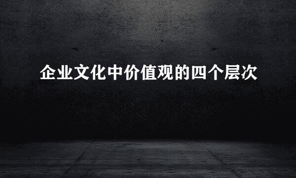 企业文化中价值观的四个层次