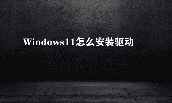 Windows11怎么安装驱动