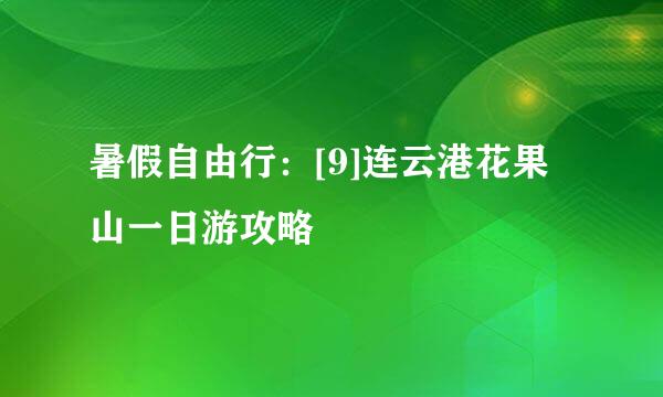 暑假自由行：[9]连云港花果山一日游攻略