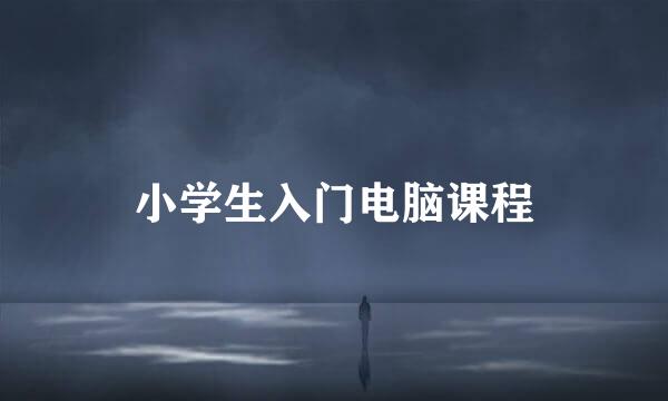 小学生入门电脑课程