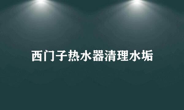 西门子热水器清理水垢