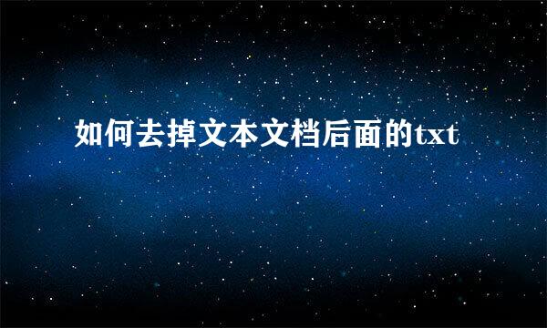 如何去掉文本文档后面的txt