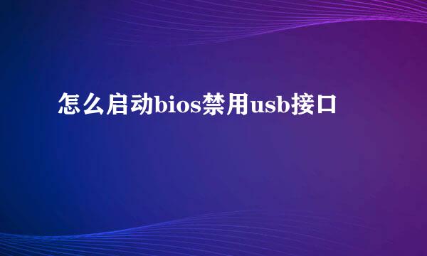 怎么启动bios禁用usb接口