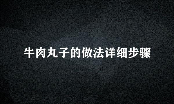 牛肉丸子的做法详细步骤