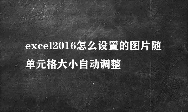 excel2016怎么设置的图片随单元格大小自动调整