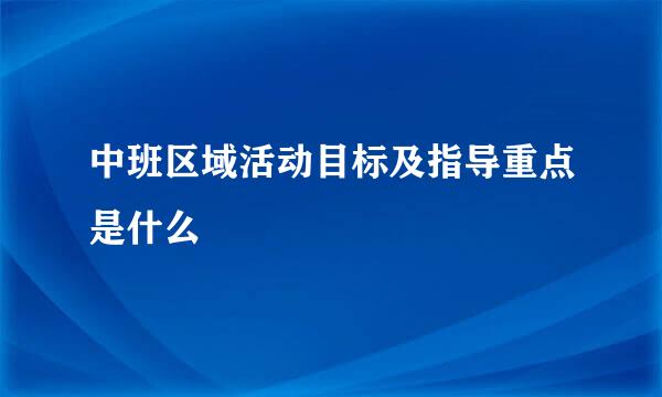 中班区域活动目标及指导重点是什么