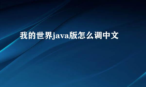 我的世界java版怎么调中文
