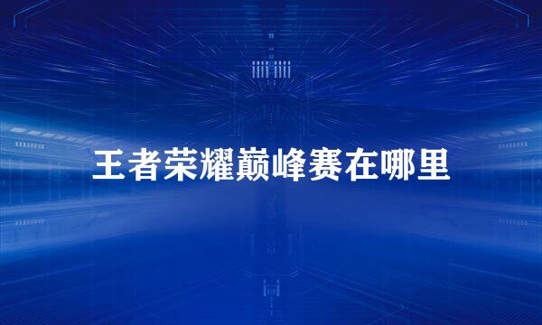 王者荣耀巅峰赛在哪里