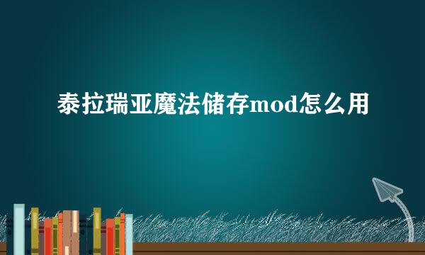 泰拉瑞亚魔法储存mod怎么用