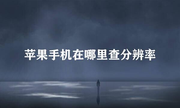 苹果手机在哪里查分辨率