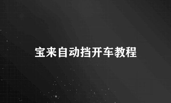 宝来自动挡开车教程