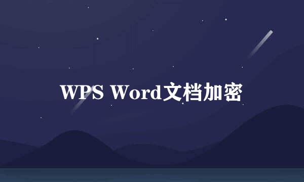 WPS Word文档加密