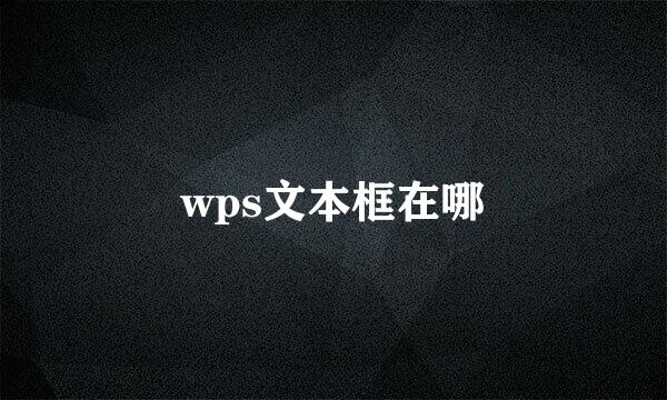 wps文本框在哪
