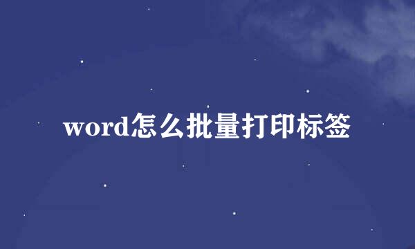 word怎么批量打印标签