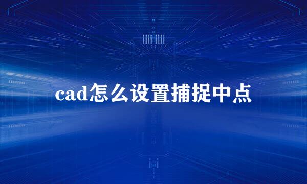 cad怎么设置捕捉中点