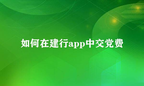 如何在建行app中交党费