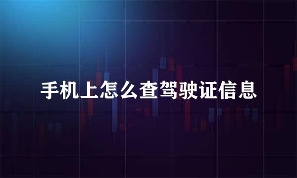 手机上怎么查驾驶证信息