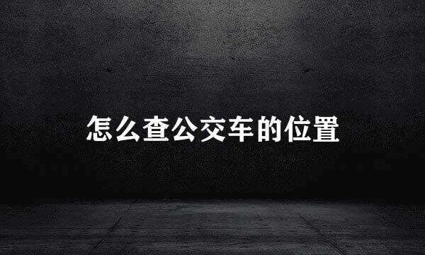 怎么查公交车的位置