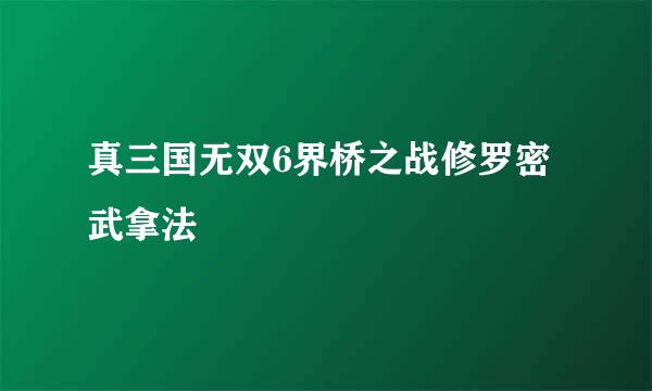 真三国无双6界桥之战修罗密武拿法