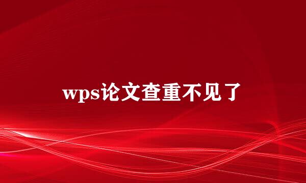 wps论文查重不见了
